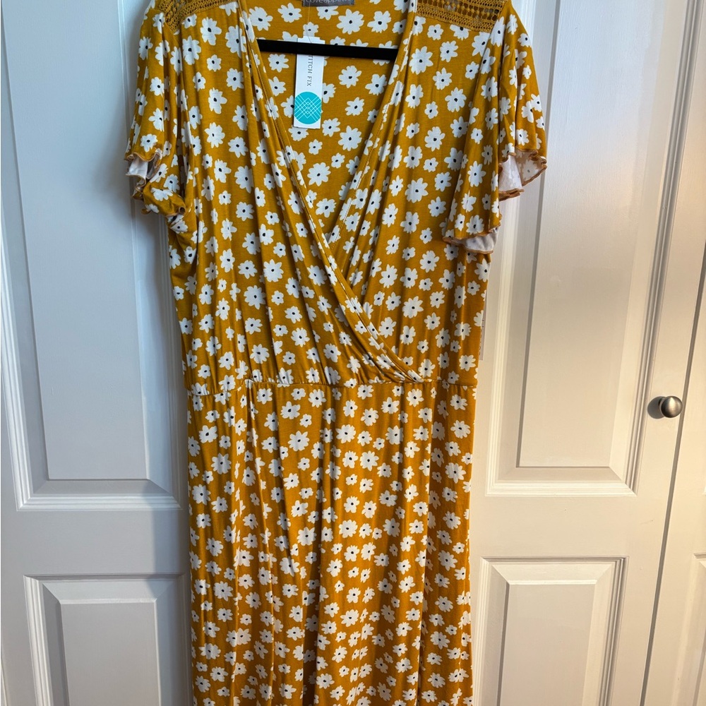 Loveappella Yellow Flutter Sleeve Sundress